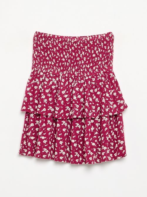 Saia com folhos e estampado leopardo - Kiabi Saia com folhos e estampado leopardo - Kiabi