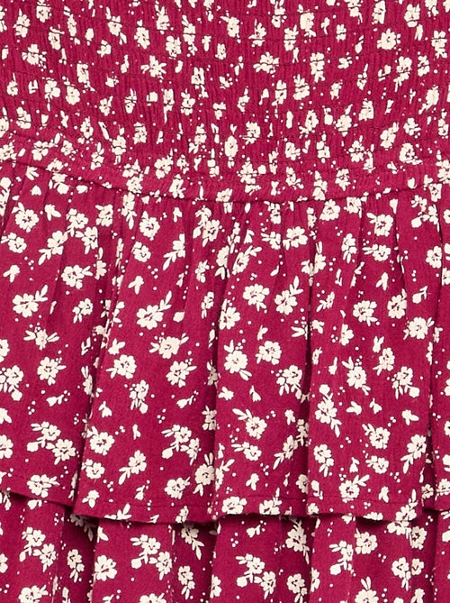 Saia com folhos e estampado leopardo - Kiabi