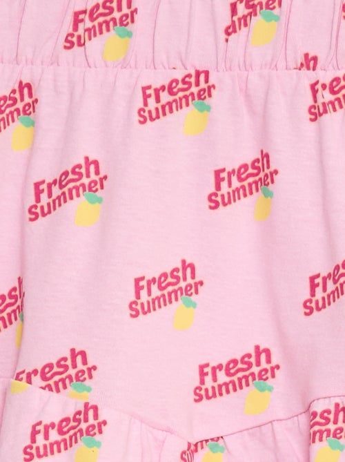 Saia com folhos estampada - Kiabi