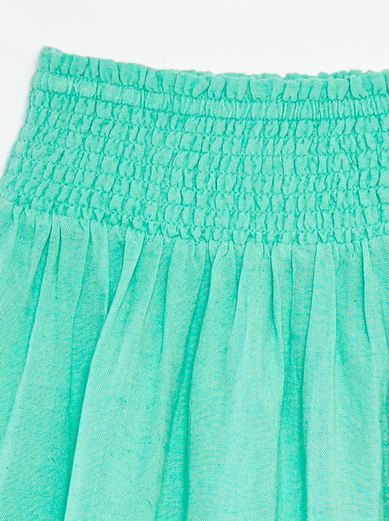 Saia com folhos Verde - Kiabi