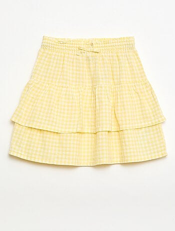 Saia com folhos vichy