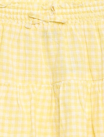 Saia com folhos vichy