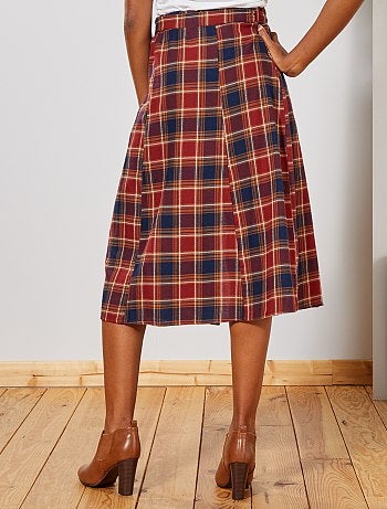 Saia comprida aos quadrados - Kiabi