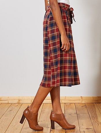 Saia comprida aos quadrados - Kiabi