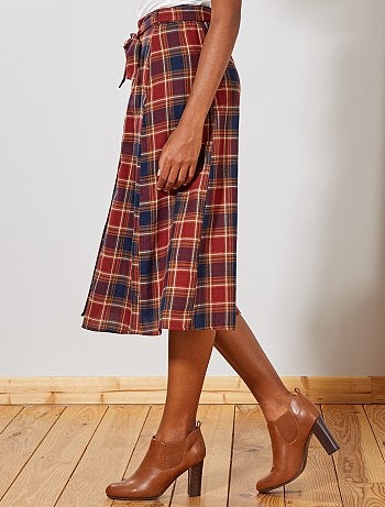 Saia comprida aos quadrados - Kiabi