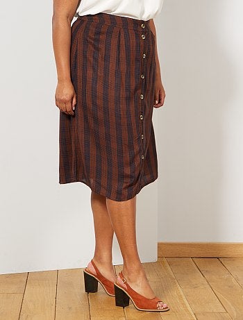 Saia comprida aos quadrados - Kiabi