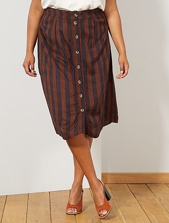 Saia comprida aos quadrados - Kiabi