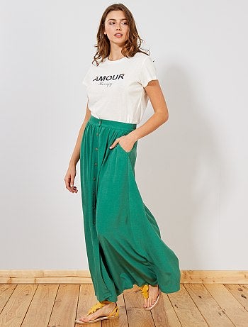 Saia comprida com botões - Kiabi