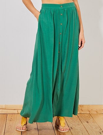 Saia comprida com botões - Kiabi