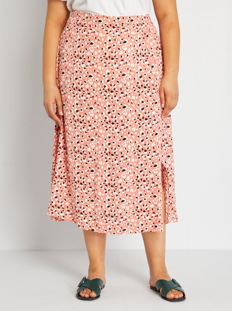 Saia comprida com estampado ROSA - Kiabi