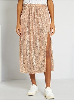 Saia comprida com lantejoulas - Kiabi