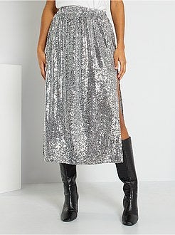 Saia comprida com lantejoulas - Kiabi