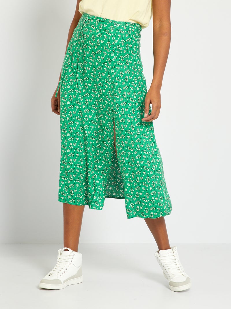 Saia comprida com motivos VERDE - Kiabi