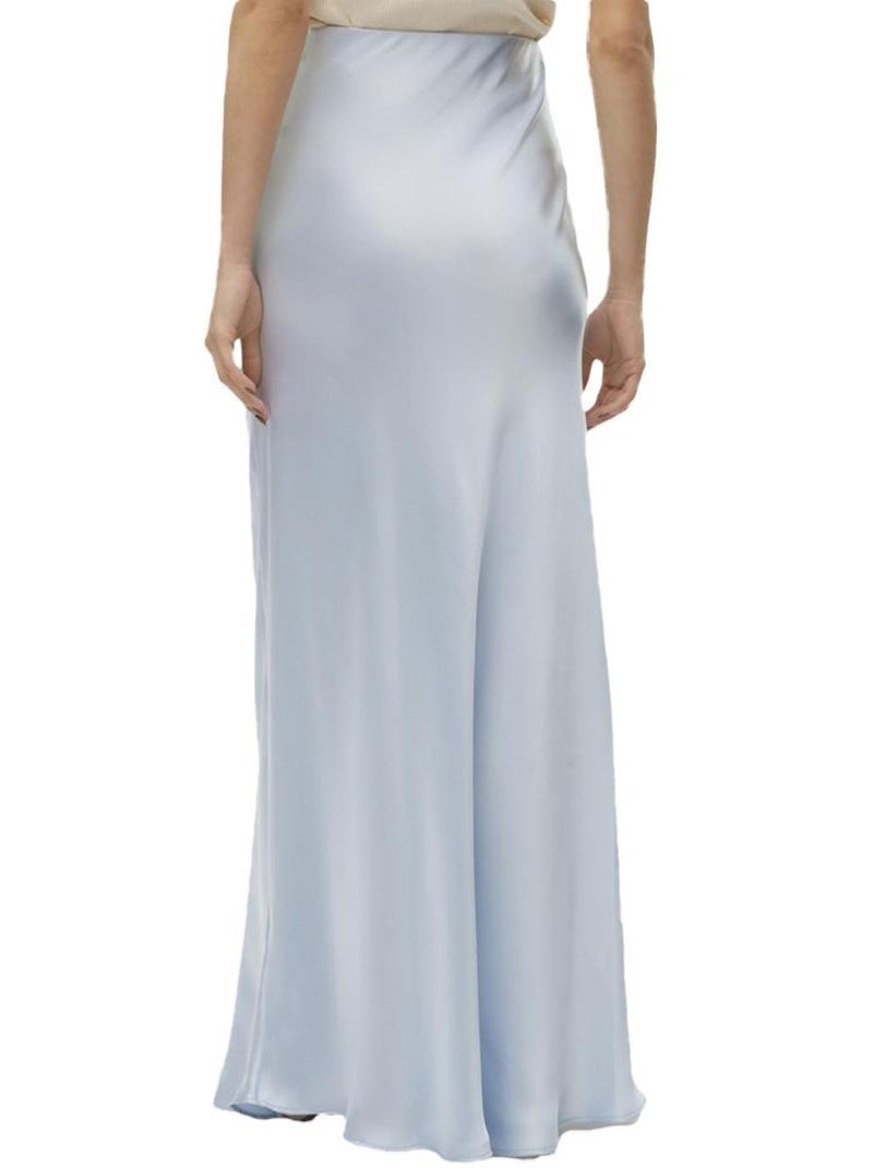 Saia Comprida de Cintura Alta Azul Vero Moda Beatrice Azul - Kiabi