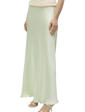 Saia Comprida de Cintura Alta Verde Vero Moda Beatrice
