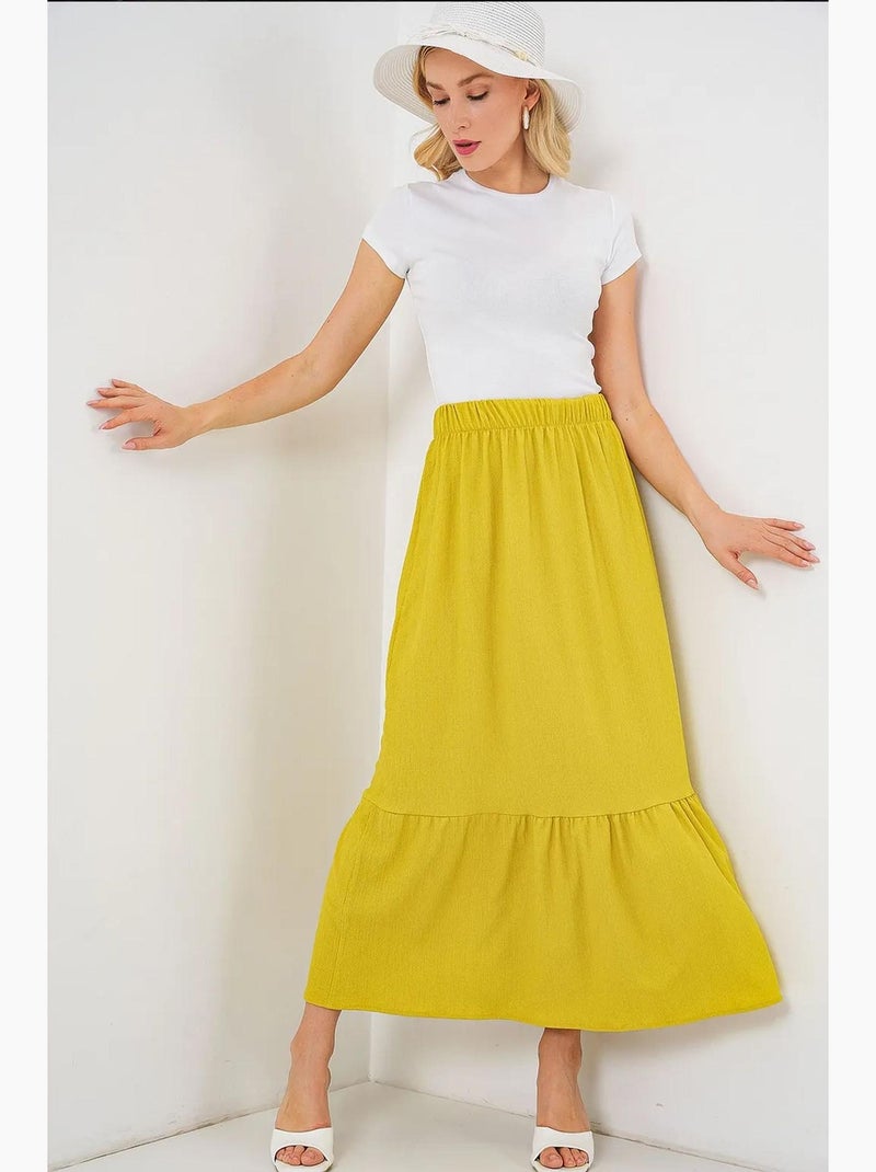 Saia comprida de malha bdart Amarelo-limão - Kiabi
