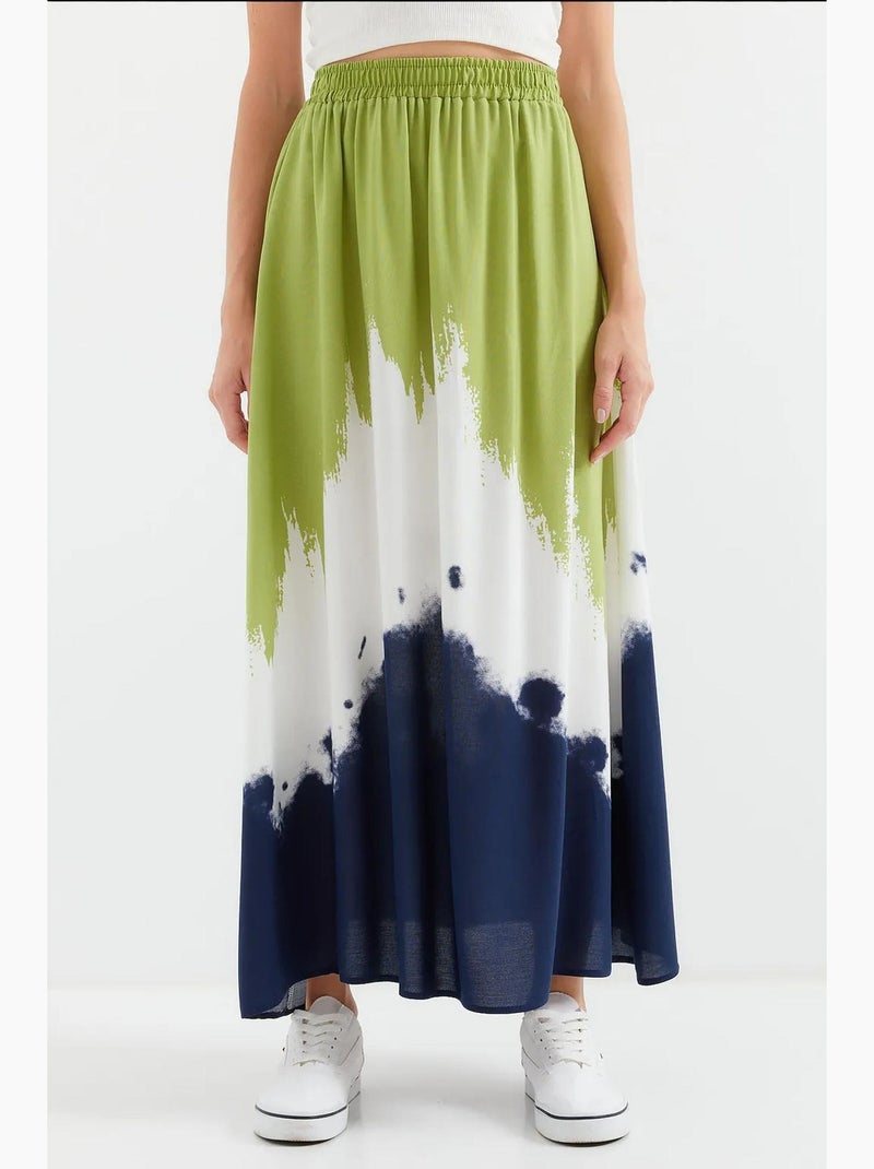 Saia comprida de viscose estampada bdart Verde - Kiabi
