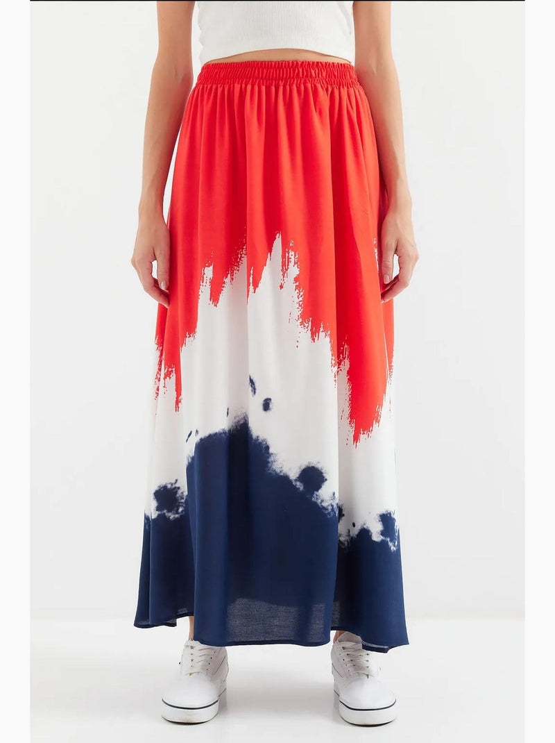 Saia comprida de viscose estampada bdart Vermelho - Kiabi