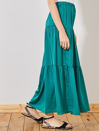 Saia comprida em cetim - Kiabi