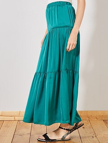 Saia comprida em cetim - Kiabi