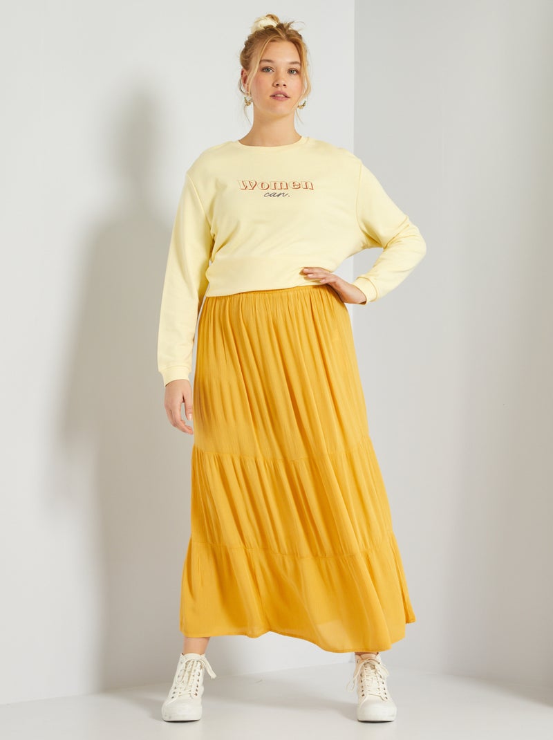 Saia comprida em crepe AMARELO - Kiabi
