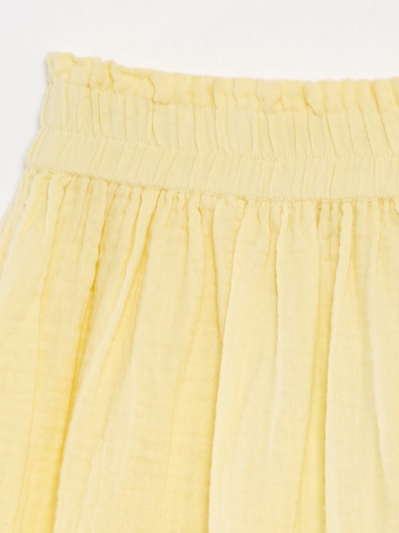 Saia comprida em gaze de algodão AMARELO - Kiabi