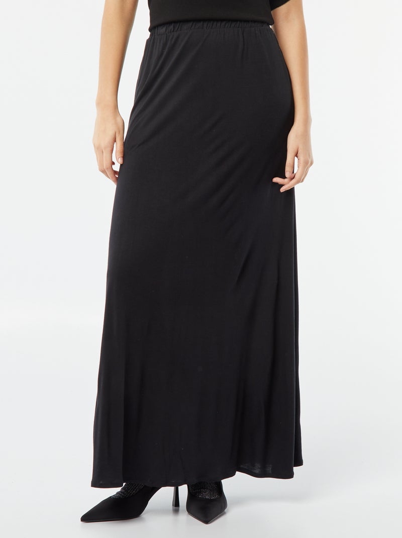 Saia comprida em jersey Preto - Kiabi