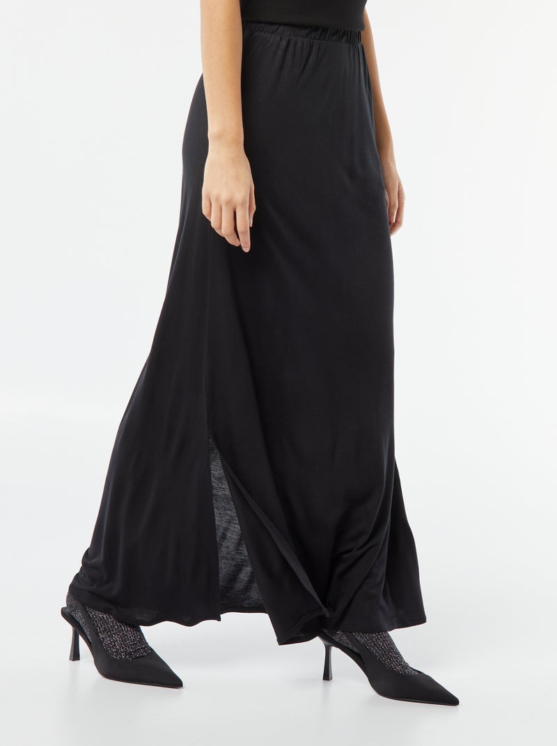 Saia comprida em jersey Preto - Kiabi