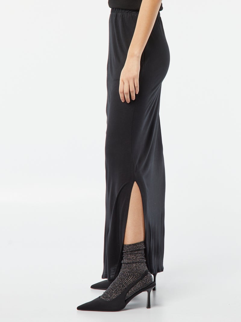 Saia comprida em jersey Preto - Kiabi