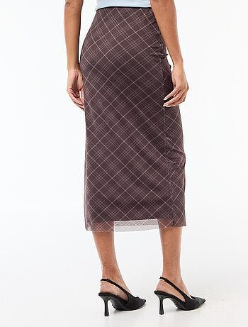 Saia comprida em malha com bolinhas