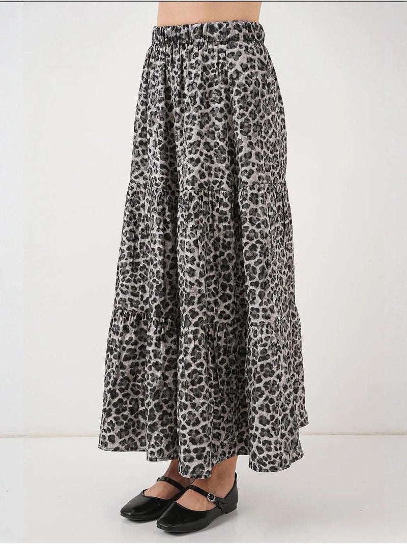 Saia comprida estampada bdart Cinza-preto - Kiabi