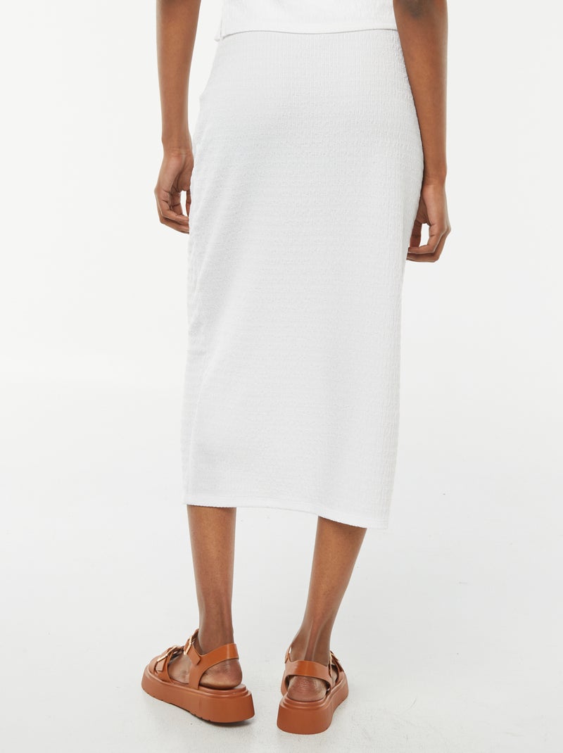 Saia comprida lisa em material crepe Branco - Kiabi