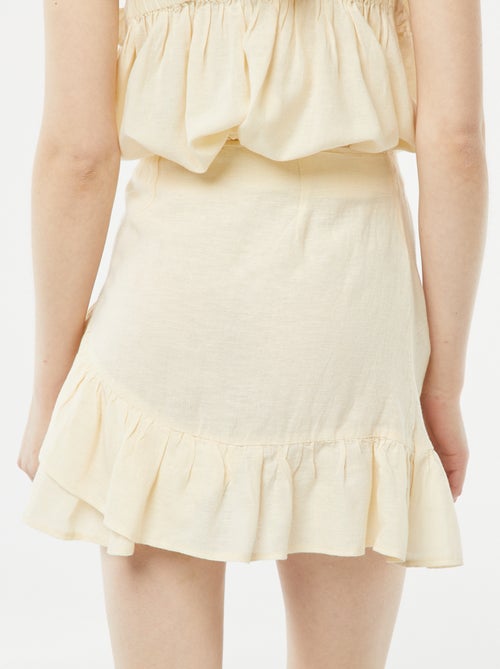 Saia curta com base com folhos em camadas - Kiabi