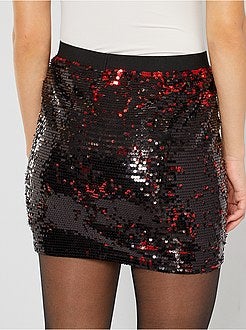 Saia curta com lantejoulas - Kiabi