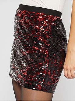 Saia curta com lantejoulas - Kiabi