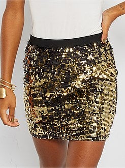 Saia curta com lantejoulas - Kiabi