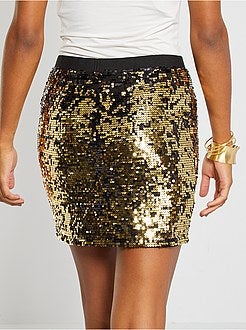 Saia curta com lantejoulas - Kiabi