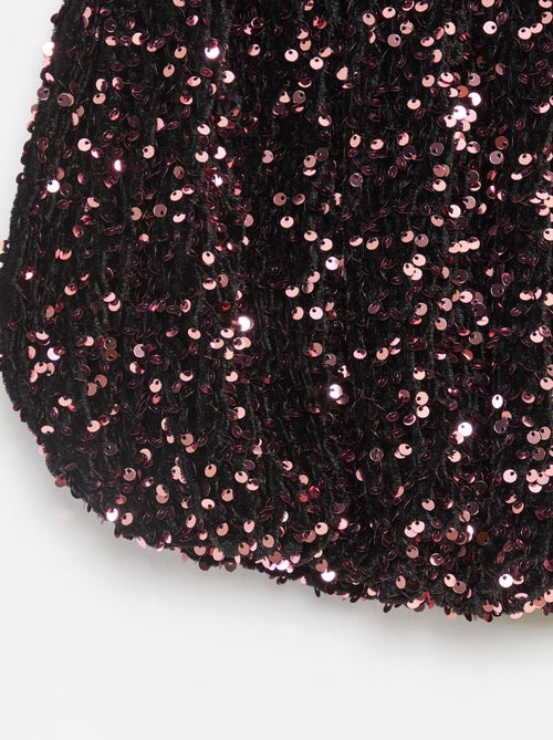 Saia curta de lantejoulas lisa - Kiabi