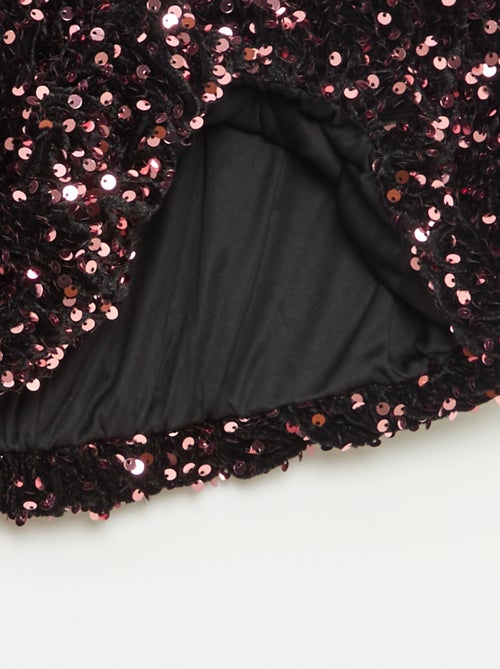 Saia curta de lantejoulas lisa - Kiabi