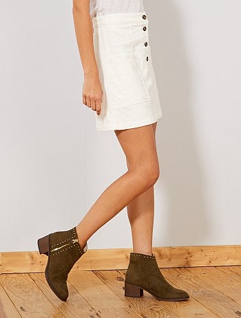 Saia curta de veludo canelado - Kiabi