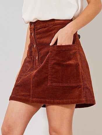 Saia curta de veludo canelado - Kiabi