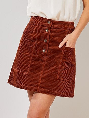 Saia curta de veludo canelado - Kiabi