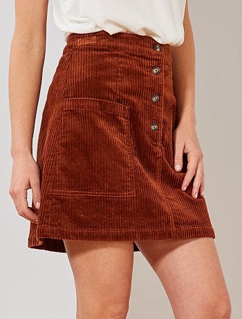 Saia curta de veludo canelado - Kiabi