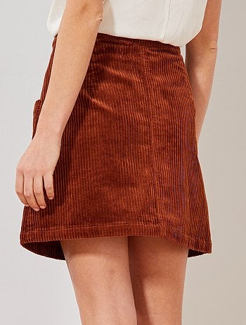 Saia curta de veludo canelado - Kiabi