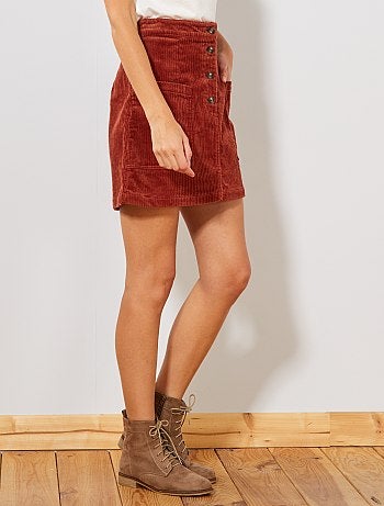 Saia curta de veludo canelado - Kiabi