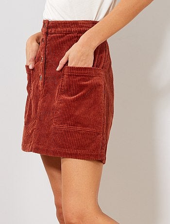 Saia curta de veludo canelado - Kiabi