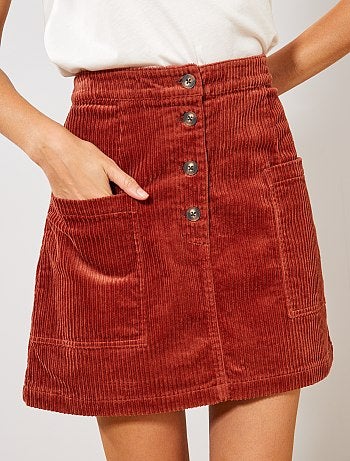 Saia curta de veludo canelado - Kiabi