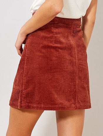 Saia curta de veludo canelado - Kiabi