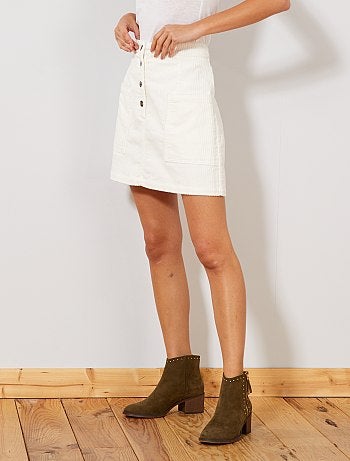 Saia curta de veludo canelado - Kiabi