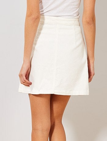 Saia curta de veludo canelado - Kiabi
